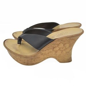 *Kokka Floral Wedge Heel Sandals Sz 5.5 - 6 EU 36